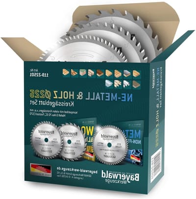 Cirkelzaagblad Set - HM Zaagbladen - Metaal en Hout - 3 Delige Set - Ø 225 mm - Zilver