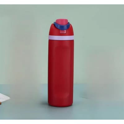 304 Roestvrij Staal One Touch Open Thermosbeker 480/720ml, Dubbelwandig Vacuüm Geïsoleerd Lekvrij Rietje Waterfles voor Reizen Sport Voertuig 24oz-720ml rood
