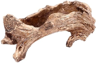 Dailygoods- Plantenbak Realistisch Ontwerp - Kunstmatige Drijfhoutplanter - Bloemencontainer - Voor Binnen/Buiten - Compact voor Kleine Planten - Natuurlijke Kleur en Textuur - Bloempot