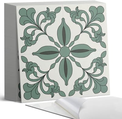 Coloray Plaktegels - Elegant plantenpatroon Zelfklevende Tegels - 20 cm x 20 cm - Groente Plaktegels - 20 stuks - Vierkant PVC Tegels - Plaktegels Badkamer - Plaktegels Vloer - Vinyltegels Vloer Zelfklevend - Wandtegel Zelfklevend