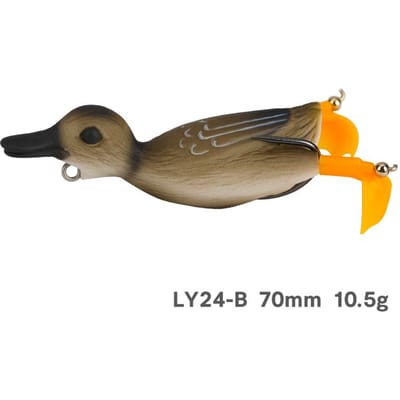 Fishing Master LY24 70mm 10.5g appât de pêche flottant grenouille de canard qui fuit appât d'eau supérieure appât souple perche tête de serpent appât rotatif marron