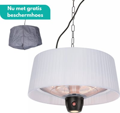 Sunred - COMBIDEAL - Heater & Hoes - Artix - Bright lijn - Wit - Hangend model - Terrasverwarmer - Infraroodstraling - 1500 W - ECO - 3 standen - LED - Afstand bestuurbaar - Elektrische heater