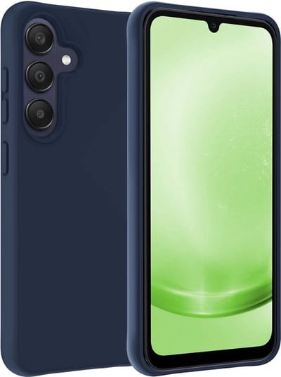 Hoesje Geschikt voor Samsung Galaxy A25 - Sterk & Shockproof - Hoes Cover - Siliconen Case - Donkerblauw