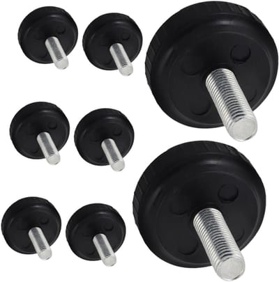 Verstelbare Voeten - Apparaat Steunen - Fitness Stabiliseren - Schokabsorberende Pads - 8 Stuks - Zwart