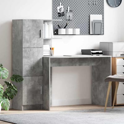 vidaXL - Bureau - Beton - Grijs - 133.5 - x - 50 - x - 124 - cm - 2 - st