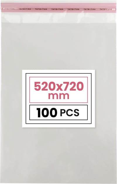 Plastic zakjes met plakstrim - 52x72 cm - transparant - 100 zakken