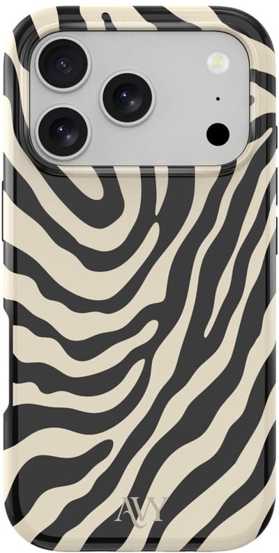 AVY Hard Shell Back Cover | geschikt voor Apple iPhone 17 Pro Max | Serengeti Zebra | Compatibel met MagSafe & Qi2