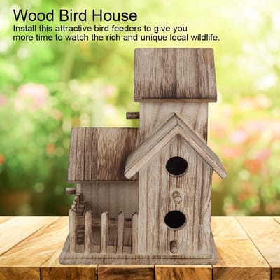 Dailygoods- Vogelhuisje met geluid - Houten Vogelvoederhuisje - Nestkast voor kleine vogels - Buitentuin Decoratie - Ideaal voor Tuinterras - Vogelnest