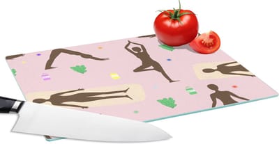 Glazen Snijplank - 28x20 - Yoga - Zen - Patronen - Snijplanken Glas