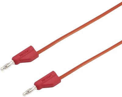 VOLTCRAFT MSB-300 Meetsnoer Banaanstekker 4 mm Silicone 25.00 cm Rood 1 stuk(s)