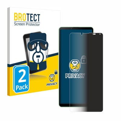 BROTECT - privacy screenprotector voor Sony Xperia 10 V - Folie Beschermfolie Blauwlichtfilter 2 Stuks