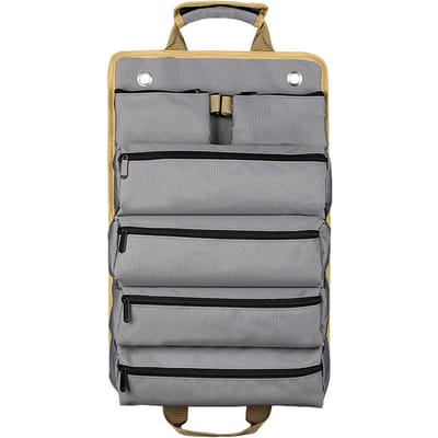 Sac fourre-tout à outils en tissu Oxford, organisateur d'outils polyvalent avec 6 poches pour outils professionnels à domicile gris