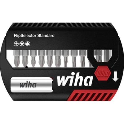 Wiha FlipSelector 39060 Bitset 13-delig Kruiskop Phillips, Kruiskop Pozidriv, Torx Incl. bithouder