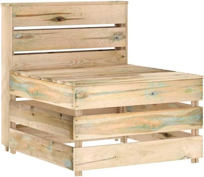 Middenbank Tuin - Loungemeubel Pallet - Buiten Ontspannen - Modulair Plaatsbaar - 60x70x66cm - Bruin