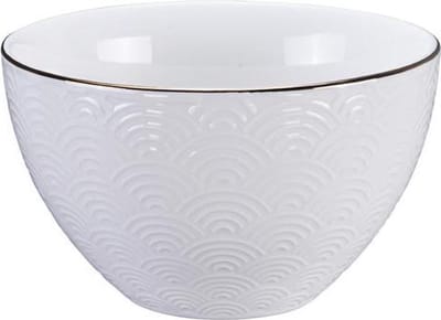 Tokyo Design Studio - Nippon White - Goude Rand Kom 11.4x6cm 350ml Golven Wit Goud
