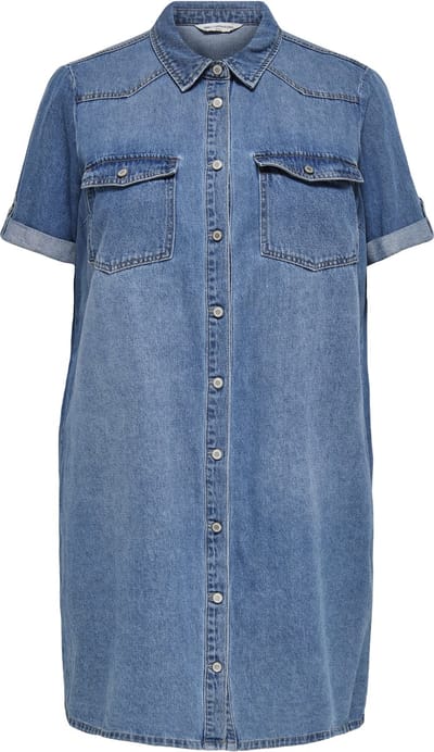 ONLY CARMAKOMA - CARLISA S/S DNM DRESS GUA NOOS Dames Jurk