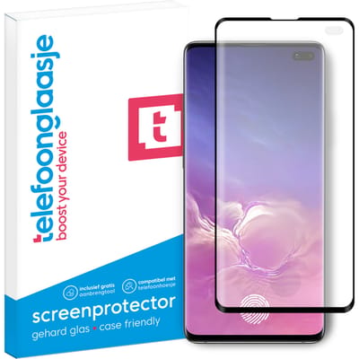 Samsung Galaxy S10 Plus screenprotector gehard glas Case Friendly