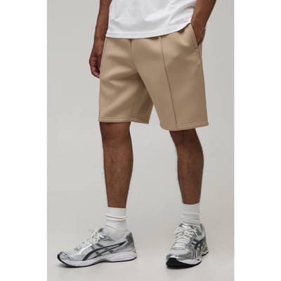 Slim Pintuck Shorts | Taupe | Size XS