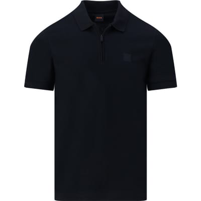 BOSS Passerzip Half Zip Polo Zwart - Maat L - Heren