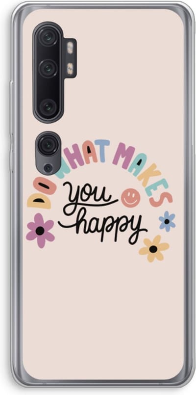Case Company® - Hoesje geschikt voor Xiaomi Mi Note 10 Pro hoesje - Happy days - Soft Cover Telefoonhoesje - Bescherming aan alle Kanten en Schermrand