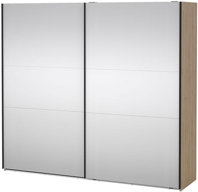 Como schuifdeurkast 2 deuren met spiegel 245x220cm eikdecor.