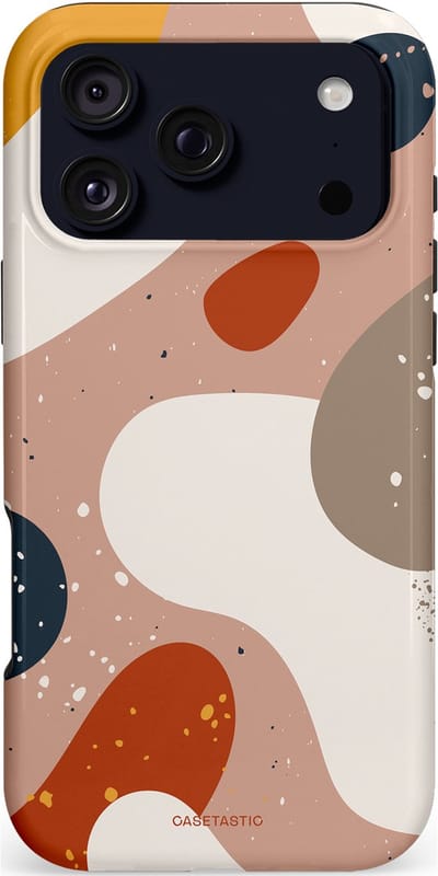 Casetastic hoesje geschikt voor Apple iPhone 17 Pro Max - MagSafe - Dubbellaagse bescherming - Terravibe - Fashion Case - Perzik Lichtgrijs Taupe Okergeel