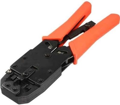 Krimptang - Netwerktang - Verbindingen Maken - Multifunctioneel - 27 cm - Zwart Oranje