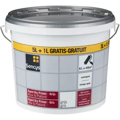 Sencys Rapid Dry Primer - Muur En Plafond - Mat Grijs - 6l