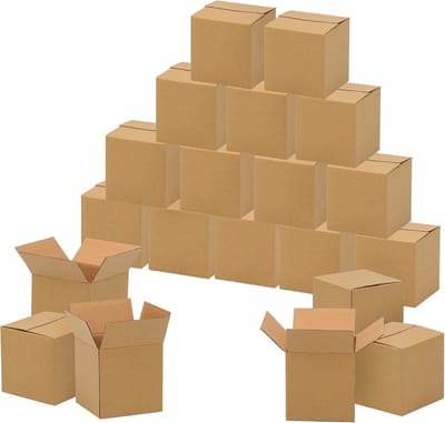 Verzenddozen Kraft - Verpakking dozen - Kleine zendingen - Stevig golfkarton - 50 stuks 4x4x4 - Bruin