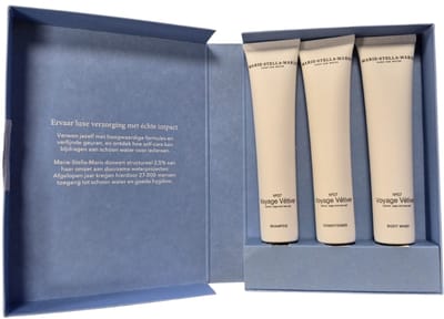 Marie Stella Maris - 3-in-1 Badkamer Essentials - Shampoo, Conditioner, Body Wash - 3x50 ml - Luxe Verzorgingsset - Badkamer Set - Natuurlijke Ingrediënten - 100% Vegan - Verzorgt, Hydrateert en Parfumeert - Luxe Geschenk Verpakking