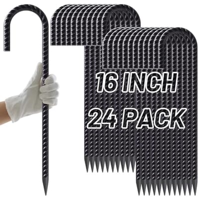 Heavy Duty Grondankers voor Tuin en Camping - 24 Stuks Zwart Staal Metalen Stake