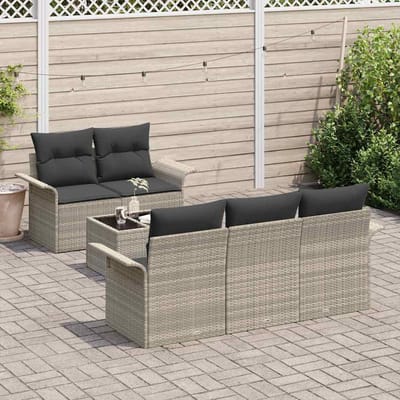vidaXL Tuinbank Set 6 pcs Lichtgrijs en Donkergrijs 55 x 55 x 37 cm