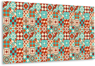 Tulup PVC Wandpaneel - Traditioneel Mozaïek Vinyl Wandpaneel - 100 cm x 50 cm - Veelkleurig Vinyl Wandbekleding - 1 stuk - Wandpaneel Zelfklevend - Mozaïek Muurpaneel - Vinyl Wandpaneel - Plaktegels Keuken en Badkamer