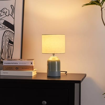 Pauleen LED Tafellamp Sandy Glow - E14 - Max. 20W - Woonkamer, Slaapkamer & Eetkamer - Crème/Groen