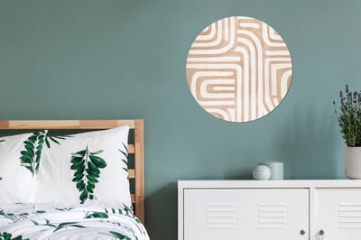 WallCircle - Wandcirkel - Muurcirkel - Aardetinten - Labyrintpatroon - Aluminium - Dibond - 60x60 cm - Binnen en Buiten