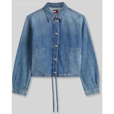 Tommy Hilfiger Tie Jacket Denim Medium Maat: S | Spijkerjassen Outlet | Dames | Blauw