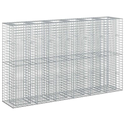 vidaXL - Gabion - verhoogd - bed - 3 - st - 250 - x - 50 - x - 150 - cm - Gegalvaniseerd - staal