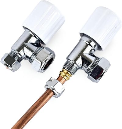 Hoekige Radiatorkraan - Aansluiting 10mm/8mm x 1/2 voor Verwarming