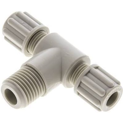 6X4Mm & G1/4'' PP T-Vormige Knelfitting Met Buitendraad 10 Bar