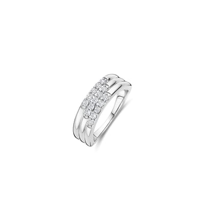 TI SENTO Dames Ring - 925 zilver - Zirconia wit - Maat 17.75 mm / maat 56 - 12411ZI