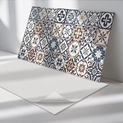 Wallfluent Vinyl Wandpaneel - Decoratieve tegelpatronen Zelfklevend Wandpaneel - 100 cm x 50 cm - Beige PVC wandpaneel - Set van 1 - Rechthoekig Wandbekleding Vinyl - Texturen Wandpaneel - PVC Muurpaneel - Wandpaneel Keuken en Badkamer