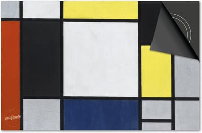 Inductie beschermer 60x60 - afdekplaat inductie mat - Dietrix Kookplaat beschermer - Exclusief - Oude Meesters - Piet Mondriaan Compositie met geel rood zwart blauw en grijs