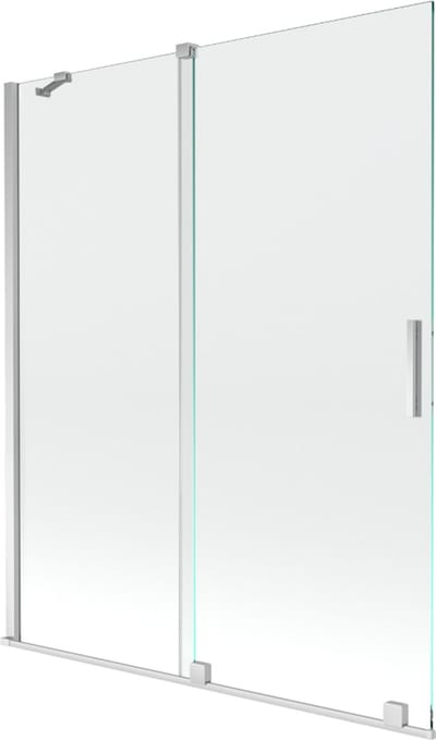 Mexen Velar badwand 2-delig schuifbaar 140 x 150 , transparant, chroom - 896-140-000-01-01