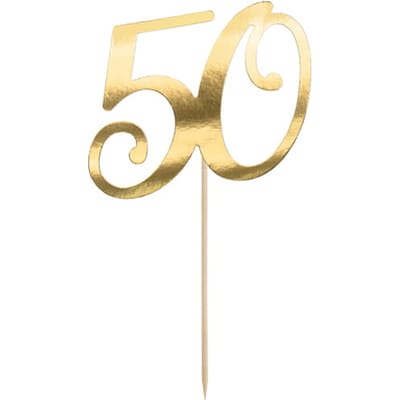 Partydeco - Cake Topper gold - 50 jaar