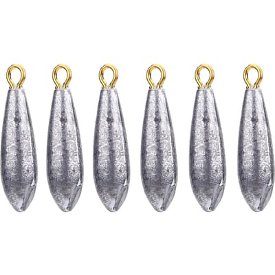 6 Stuks Nieuwe Visloodjes Druppelvorm Werphengel Tackle (10g) gray