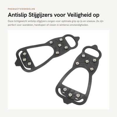 Dailygoods- Stijgijzers Antislip - Lichtgewicht - Opvouwbaar - Voor Bergschoenen/Wandelschoenen - Rubbermateriaal - Uitstekende Tractie - Ijsgrepen