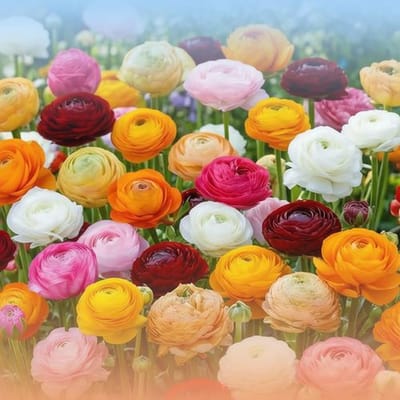 Ranonkels veelkleurige collectie (50 bollen) - Boterbloemen mix in 5 kleuren - Winterharde bloembollen uit Nederland - Echte knollen (geen zaden en niet kunstmatig)
