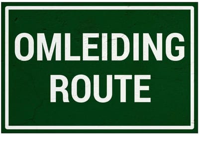 Omleiding route bord | Sign Again materiaal | 18 x 12 cm