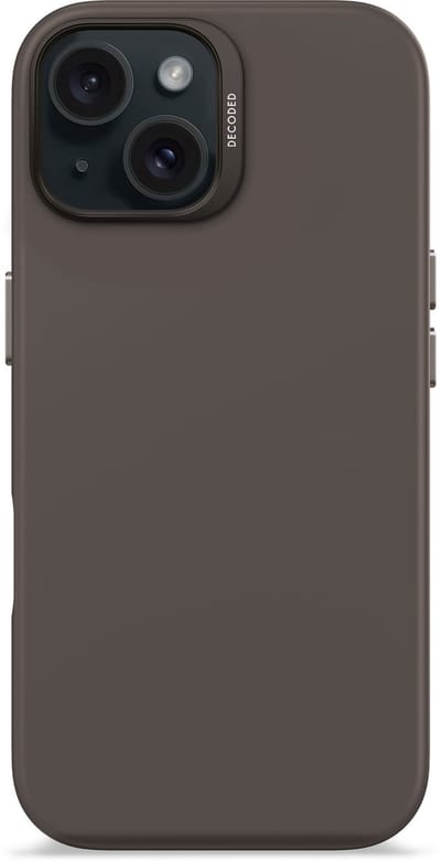 DECODED Siliconen Hoesje Geschikt voor iPhone 15, 14 en 13 - Premium Soft-Touch Materiaal - Antibacteriële Coating - Geschikt voor MagSafe - Phantom Zwart