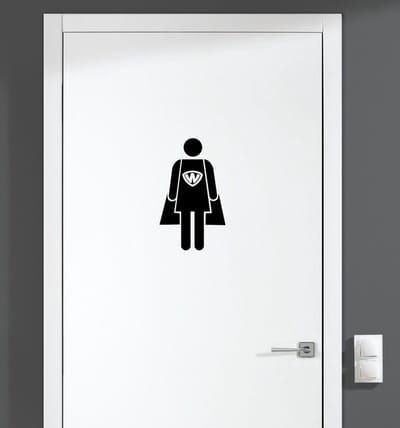 Deursticker - Superwoman - Zwart 17x10